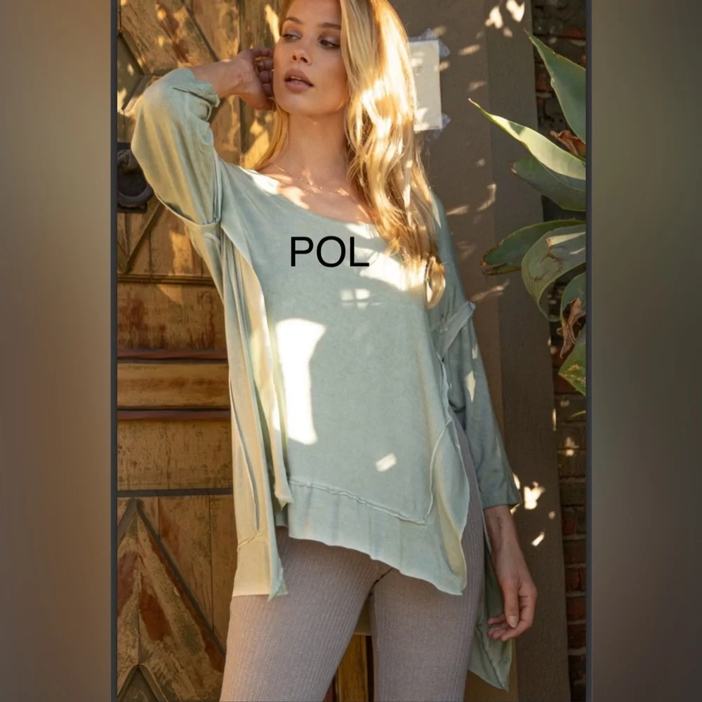 BP215-9💚NEW! POL perfect in Mint Asymmetrical Tunic designed2stun on casual days - Picture 3 of 11